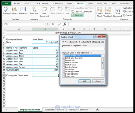 Excel VBA Worksheet Protection