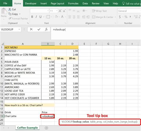 Excel VLOOKUP example