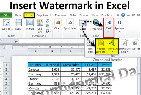 Excel Watermark Example