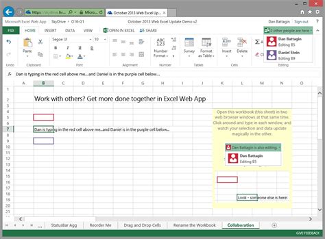 Excel Web App Collaboration