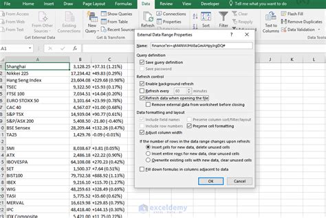 Excel Web Data Extraction