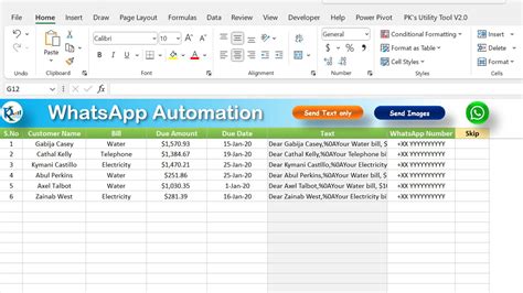 Excel WhatsApp Template