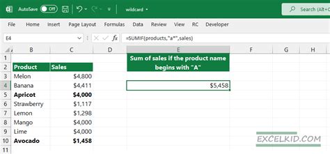 Excel Wildcard Formulas