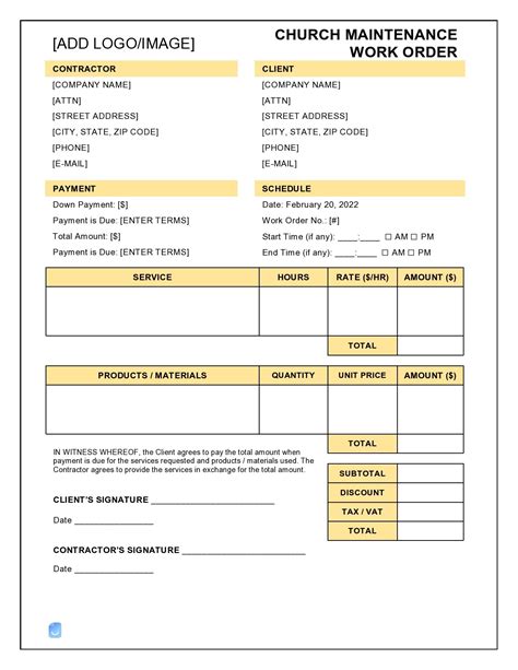 Excel Work Order Template 10