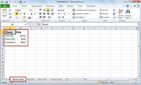 Excel Workbook Size