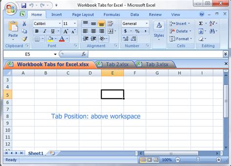 Excel Workbook Tabs