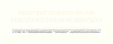 Excel Workflow Status Report