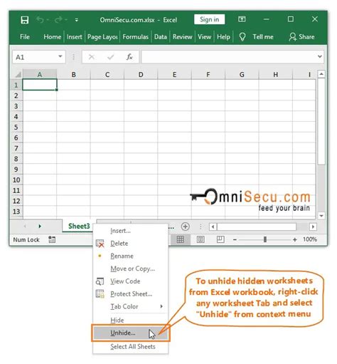 Excel Worksheet Unhide