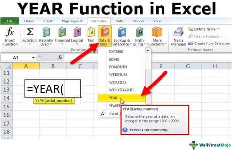 Excel Year Formula Example 8