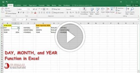 Excel Year Month Day Functions