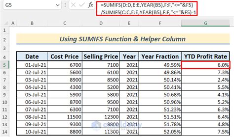 Excel YTD Best Practices Example 10