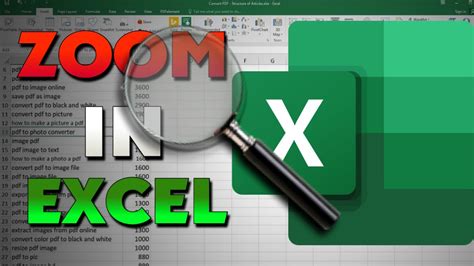 Using Zoom Feature in Excel