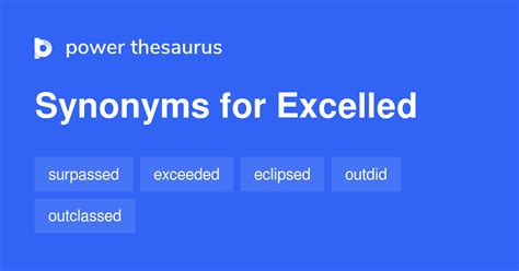 Synonyms for excelled