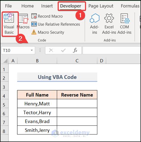 Excel Name Reversal VBA