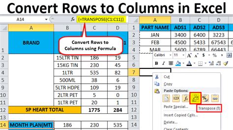 Excel Row to Column Conversion