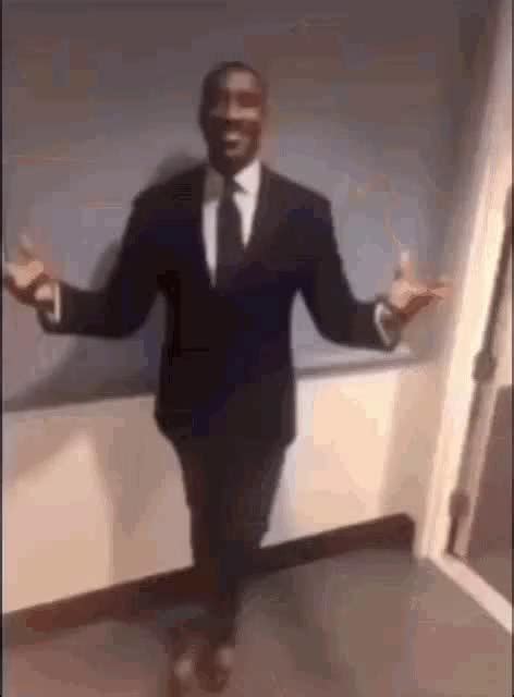 Excited Guy in Suit Meme Template