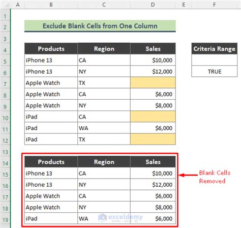 Exclude Blank Cells in Excel Formulas