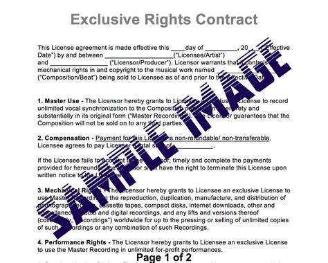 Exclusive Rights Beat Contract