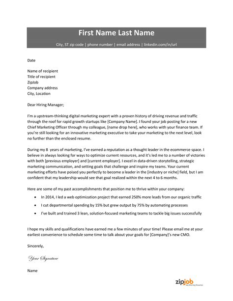 Executive Cover Letter Template