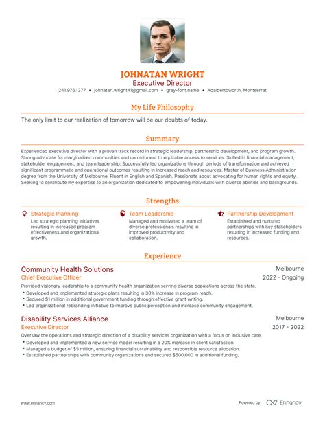 Executive Director Resume Example 3