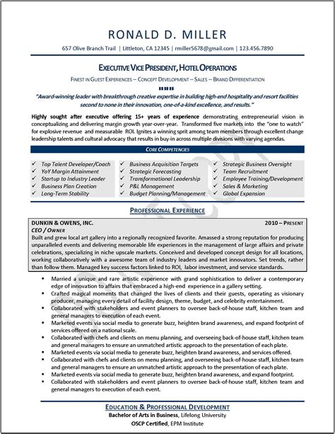 Executive Resume Example 3