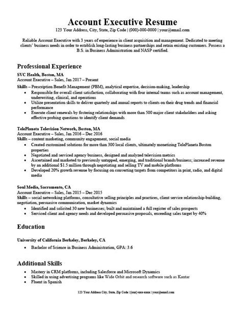 Executive Resume Template Example 4