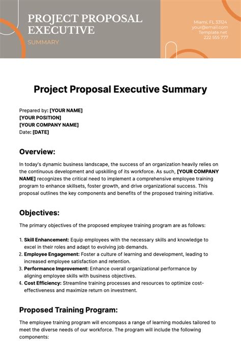 Executive Summary for Project Proposal