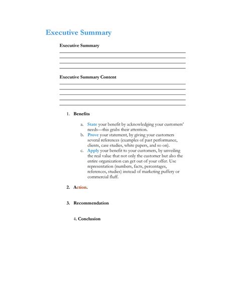 Executive Summary Template Styles