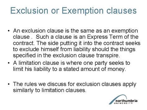 Exemptions and Exclusions