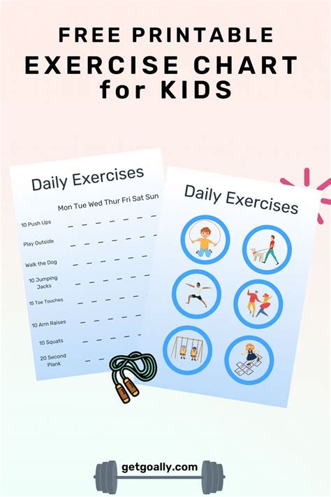 Exercise chart for kids