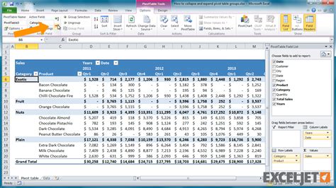 Expand and Collapse Report Excel