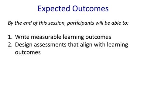 Expected Outcomes