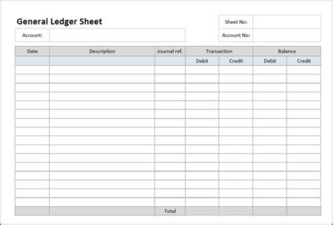 Expense Ledger Sheet Template