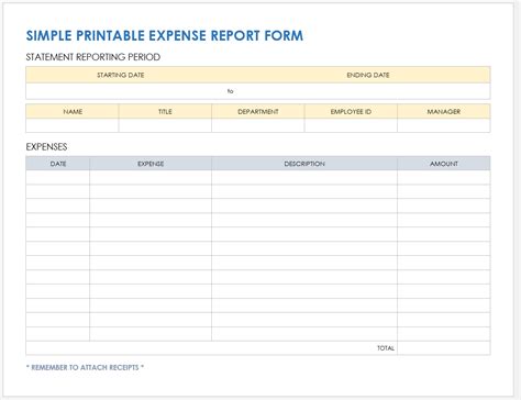 Expense Report Template in PDF