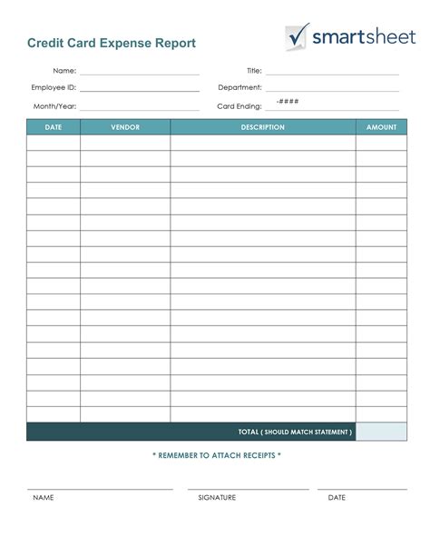 Expense Report Template with Receipts