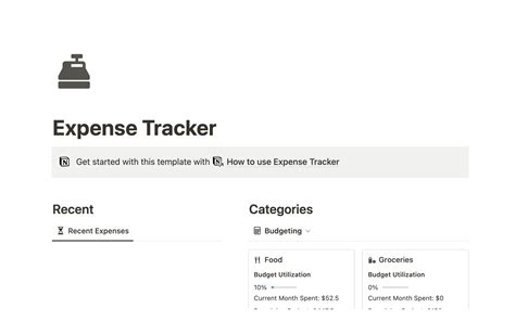 Expenses Notion Template Dashboard