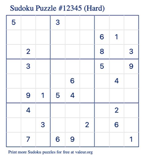 Expert Hard Sudoku Puzzles