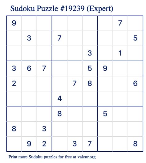 Expert Sudoku Puzzles PDF