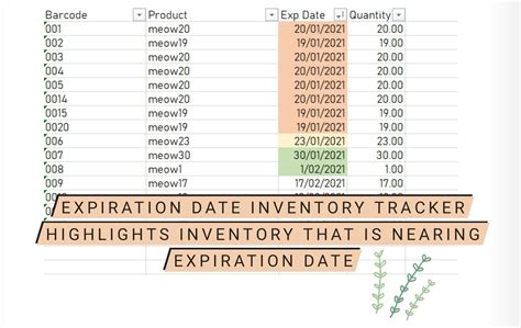 Expiration Date Tracking Excel Template