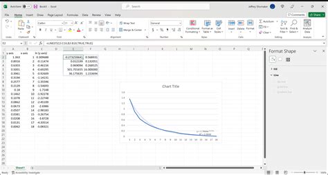 Exponential Trendline in Excel