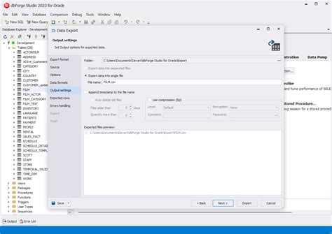 Export Oracle Data to CSV