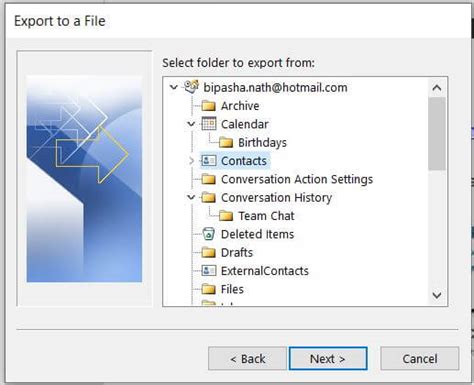 Export Outlook Contacts Excel