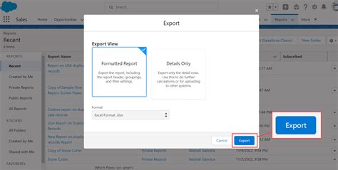 Export Salesforce Report to Excel