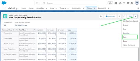 Export Salesforce Report to Excel