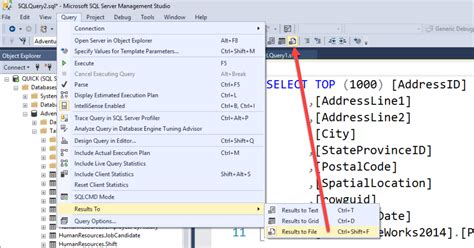 Export SQL Query Results to Excel using SSMS