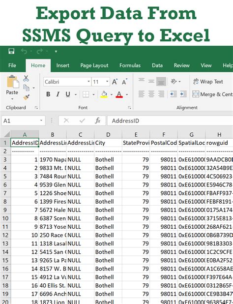 Export SQL Query Results to Excel using SSMS