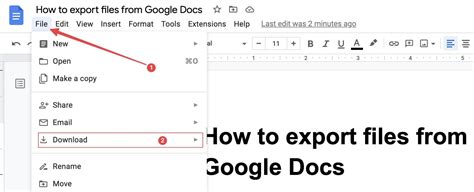 Exporting Google Docs Template