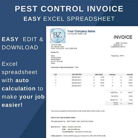 Extermination Services Invoice Template