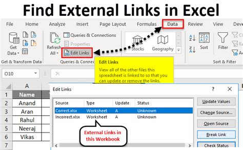 External Links Formula in Excel