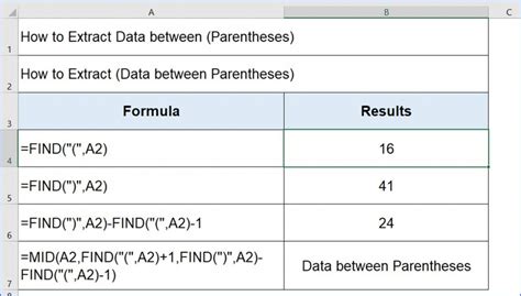 Extract Data Between Brackets in Excel